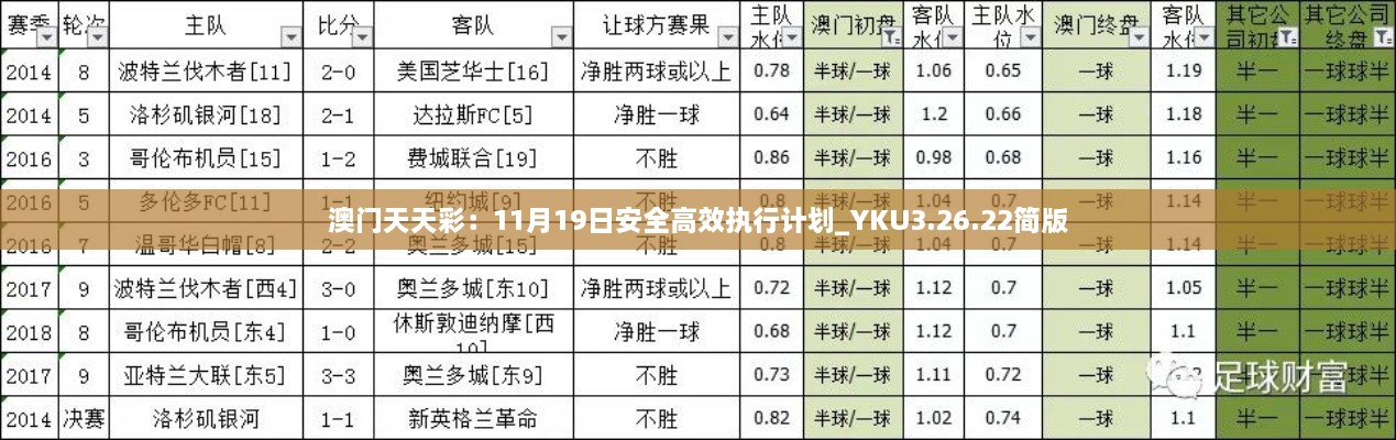 澳门天天彩：11月19日安全高效执行计划_YKU3.26.22简版