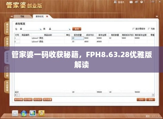 管家婆一码收获秘籍，FPH8.63.28优雅版解读