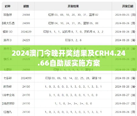 2024澳门今晚开奖结果及CRH4.24.66自助版实施方案