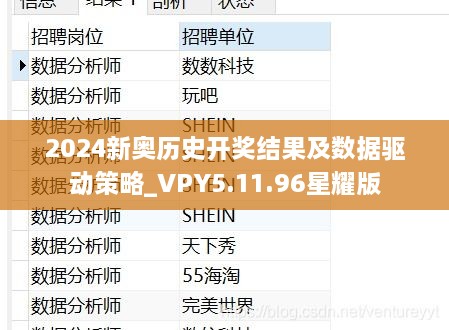 2024新奥历史开奖结果及数据驱动策略_VPY5.11.96星耀版