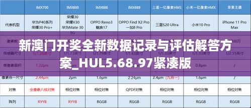 新澳门开奖全新数据记录与评估解答方案_HUL5.68.97紧凑版