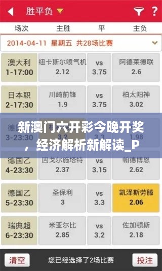 新澳门六开彩今晚开奖，经济解析新解读_PAR2.57.25高效版