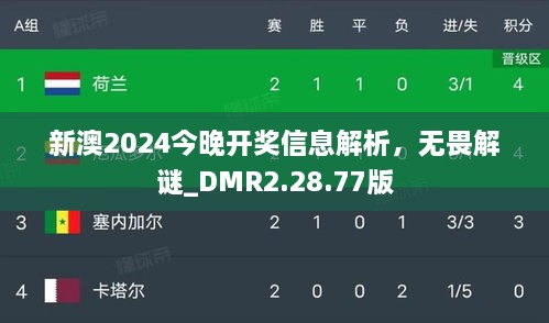 新澳2024今晚开奖信息解析，无畏解谜_DMR2.28.77版