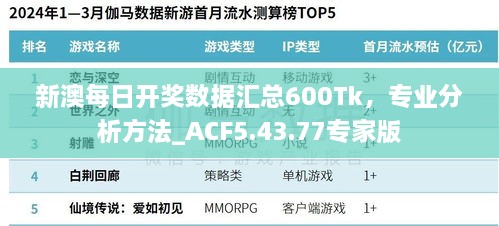 新澳每日开奖数据汇总600Tk，专业分析方法_ACF5.43.77专家版