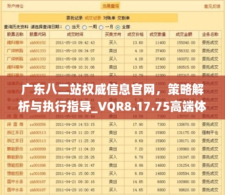 广东八二站权威信息官网，策略解析与执行指导_VQR8.17.75高端体验版