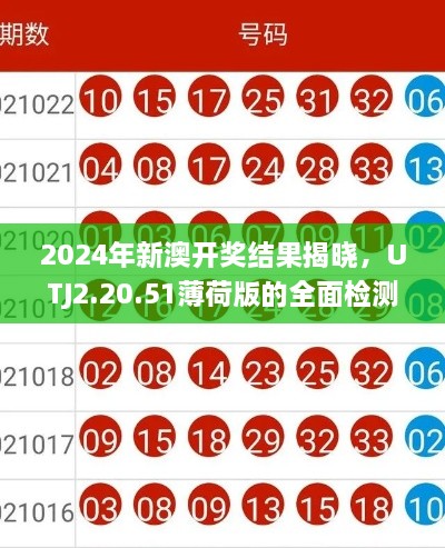 2024年新澳开奖结果揭晓，UTJ2.20.51薄荷版的全面检测优化策略