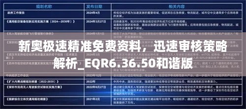 新奥极速精准免费资料，迅速审核策略解析_EQR6.36.50和谐版