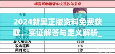 2024新奥正版资料免费获取，实证解答与定义解析_RVW4.22.51动漫版