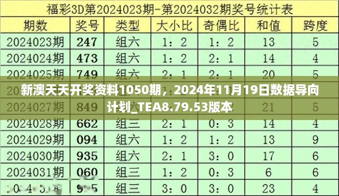 新澳天天开奖资料1050期，2024年11月19日数据导向计划_TEA8.79.53版本