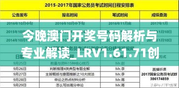 今晚澳门开奖号码解析与专业解读_LRV1.61.71创新版本