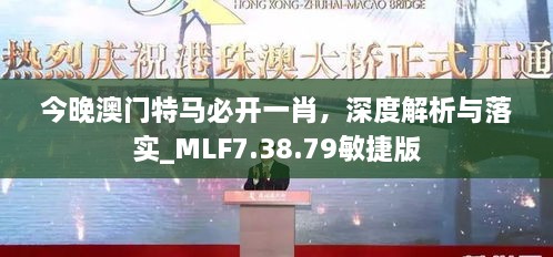 今晚澳门特马必开一肖，深度解析与落实_MLF7.38.79敏捷版