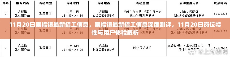 崇福镇最新招工信息解析与岗位特性深度测评，用户体验与岗位体验解析报告