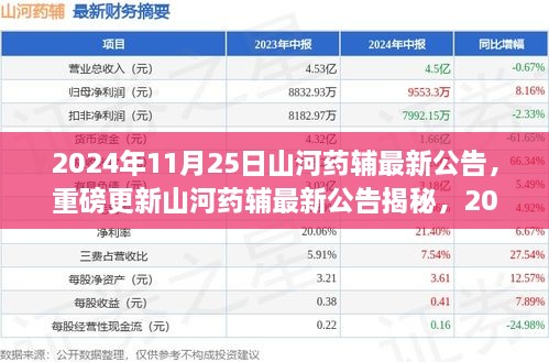 山河药辅最新公告深度解读与重磅更新揭秘，2024年11月25日公告分析