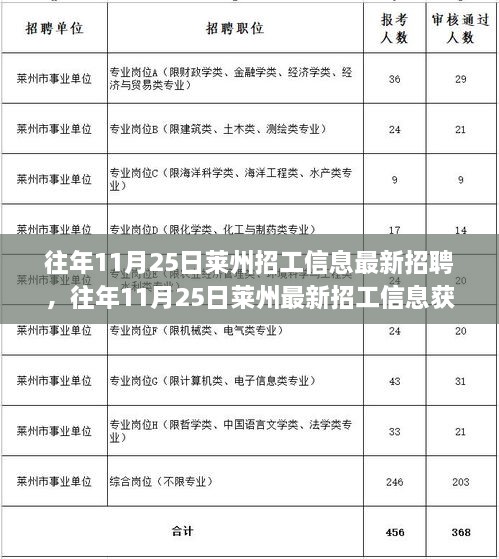 莱州最新招工信息获取与应聘全攻略，往年11月25日招工信息全解析（初学者与进阶用户适用）