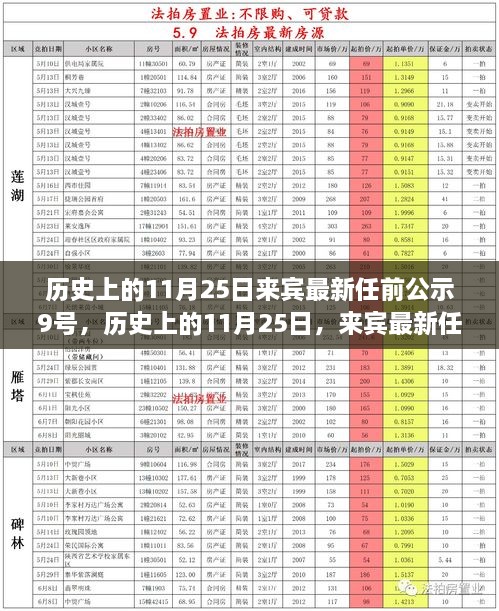 历史上的11月25日来宾最新任前公示揭晓时刻