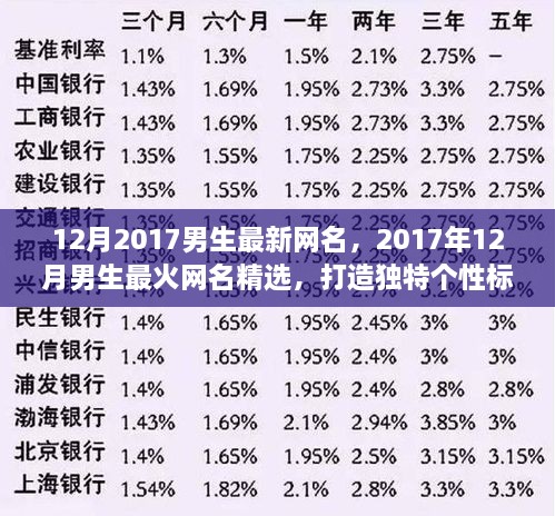 2017年12月男生最火精选网名，独特个性标签一网打尽