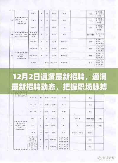 通渭最新招聘动态，把握职场脉搏，探寻理想职业机会（12月2日更新）