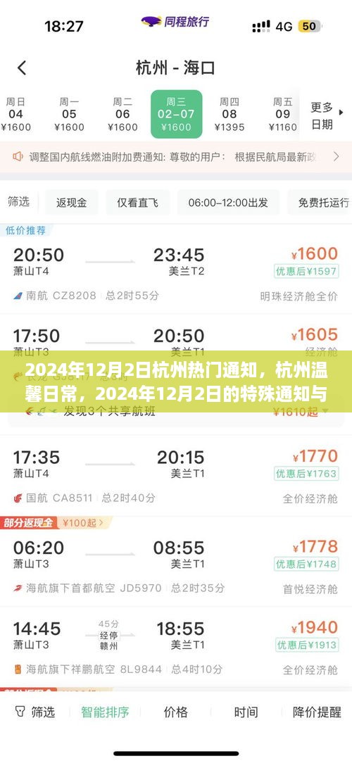 杭州温馨日常，特殊通知与友情盛宴，2024年12月2日