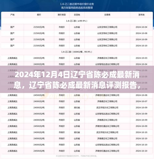 辽宁省陈必成最新消息深度解析与评测报告，2024年最新动态揭秘