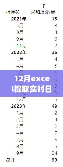 12月Excel实时日期提取秘诀，数据中的日期魔法