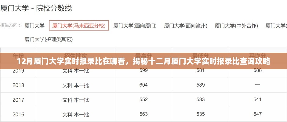 揭秘十二月厦门大学实时报录比查询攻略及查看渠道