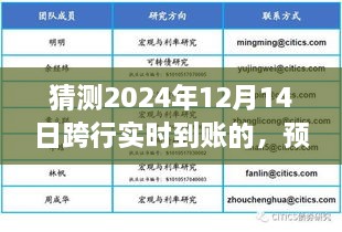 关于未来跨行实时到账的展望与探讨，预测跨行实时到账在2024年12月14日的趋势与影响