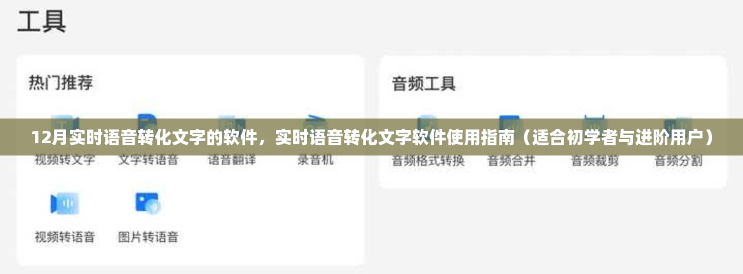 实时语音转化文字软件使用指南，从初学者到进阶用户的全面指南（12月最新版）