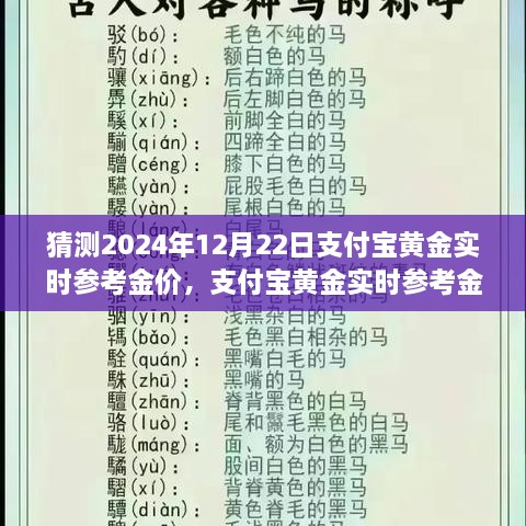 2024年12月22日支付宝黄金实时参考金价预测与黄金市场展望