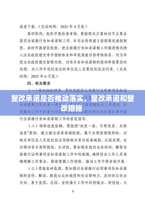 整改承诺是否推动落实，整改承诺和整改措施 