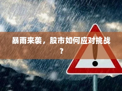 暴雨来袭，股市如何应对挑战？