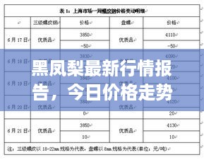 黑凤梨最新行情报告，今日价格走势一网打尽！