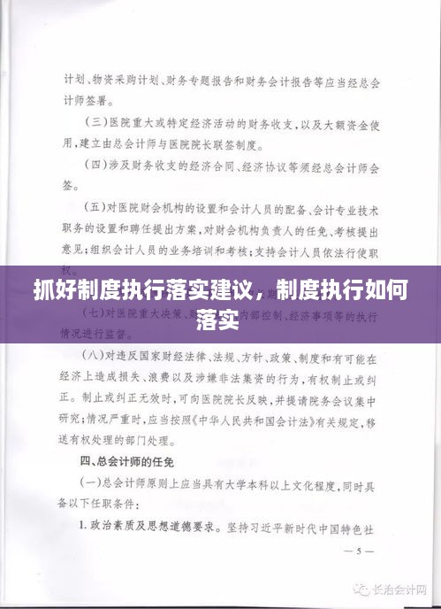 抓好制度执行落实建议，制度执行如何落实 