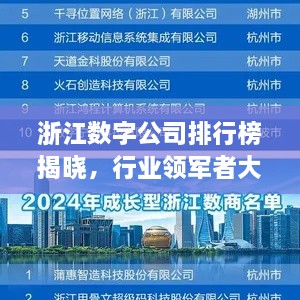 浙江数字公司排行榜揭晓，行业领军者大揭秘！