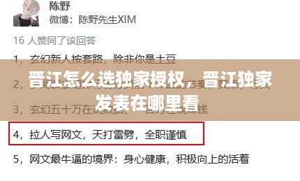 晋江怎么选独家授权，晋江独家发表在哪里看 