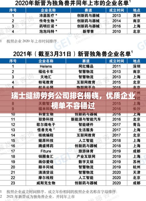 瑞士缝纫劳务公司排名揭晓，优质企业榜单不容错过