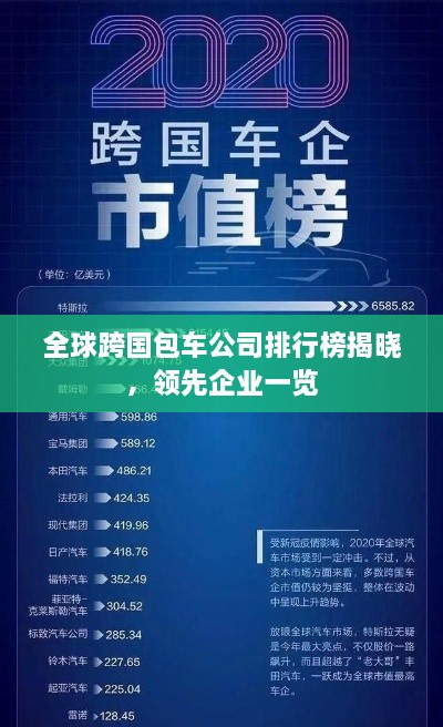 全球跨国包车公司排行榜揭晓，领先企业一览