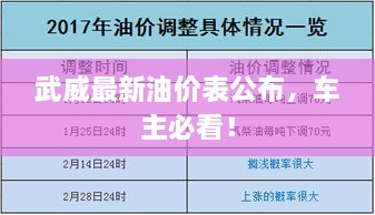 武威最新油价表公布，车主必看！