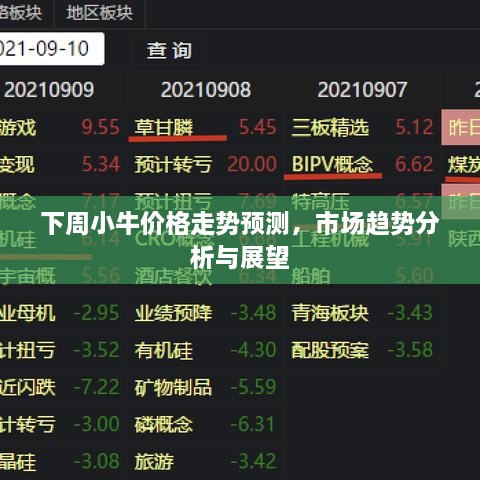 下周小牛价格走势预测，市场趋势分析与展望