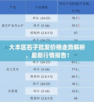 大丰区石子批发价格走势解析，最新行情报告！