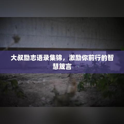 大叔励志语录集锦，激励你前行的智慧箴言