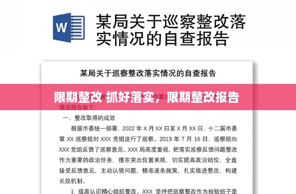 限期整改 抓好落实，限期整改报告 